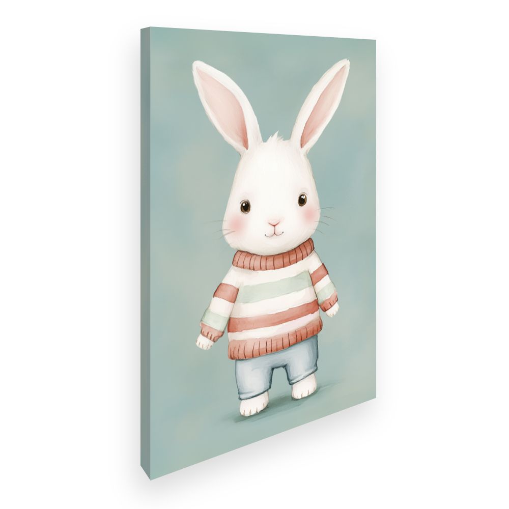 Tableau imprimé pour enfants 'Lapin câlin'