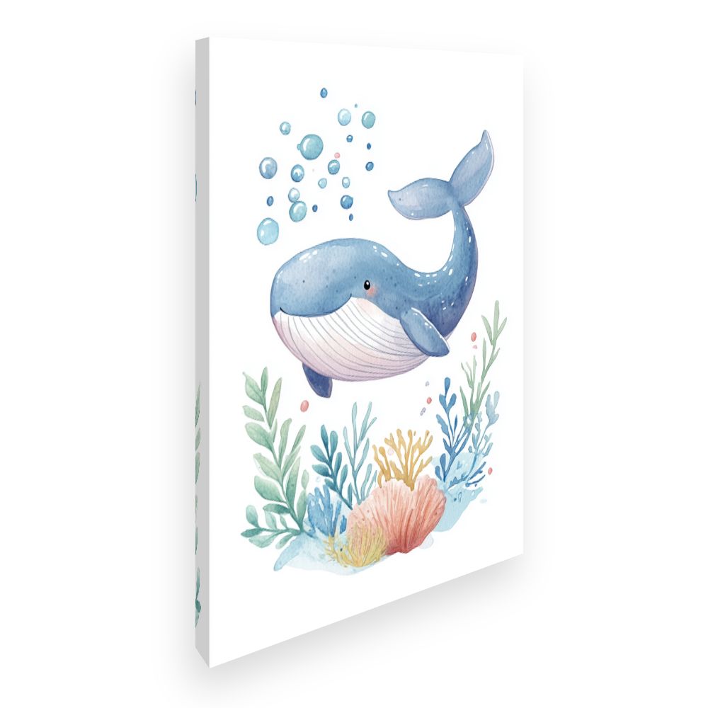 Tableau imprimé pour enfants 'Baleine joyeuse'