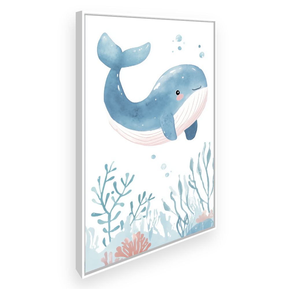 Tableau imprimé pour enfants 'Baleine joyeuse'