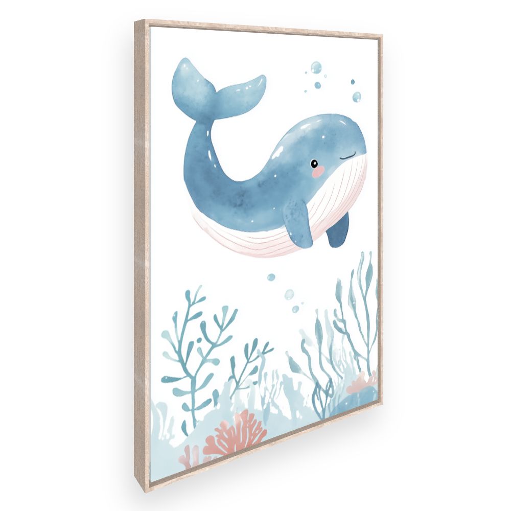 Tableau imprimé pour enfants 'Baleine joyeuse'