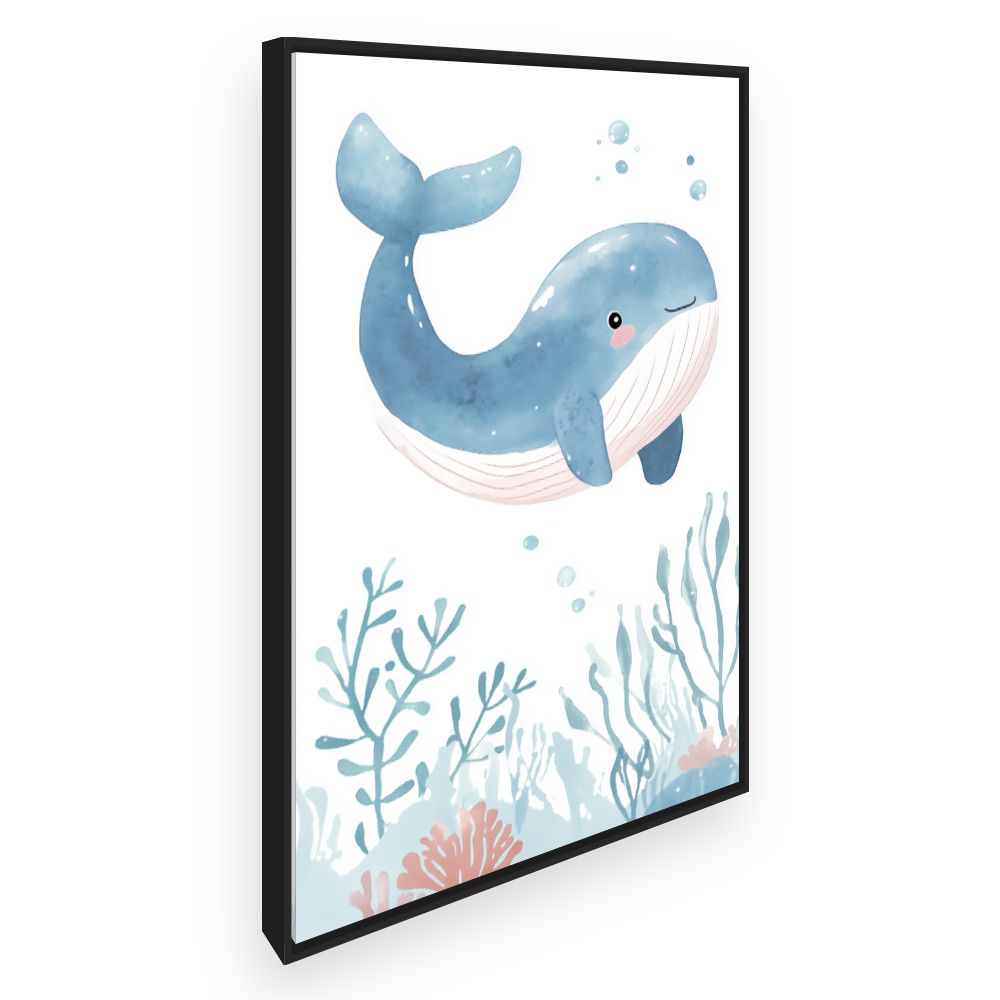 Tableau imprimé pour enfants 'Baleine joyeuse'