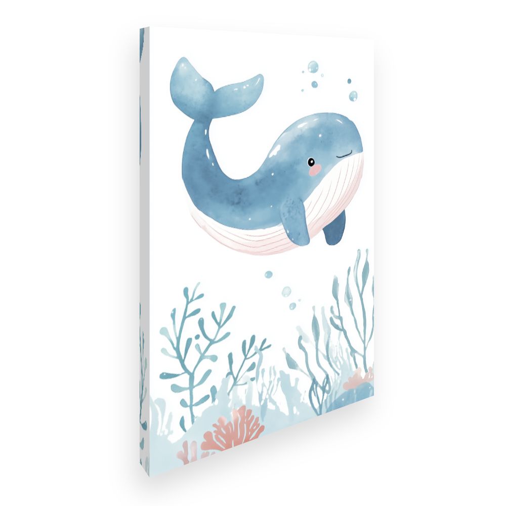 Tableau imprimé pour enfants 'Baleine joyeuse'