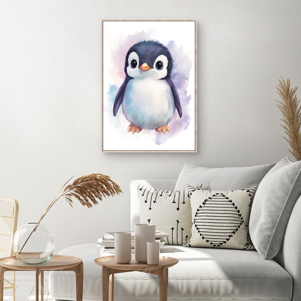 Tableau imprimé pour enfants 'Adorable petit pingouin'