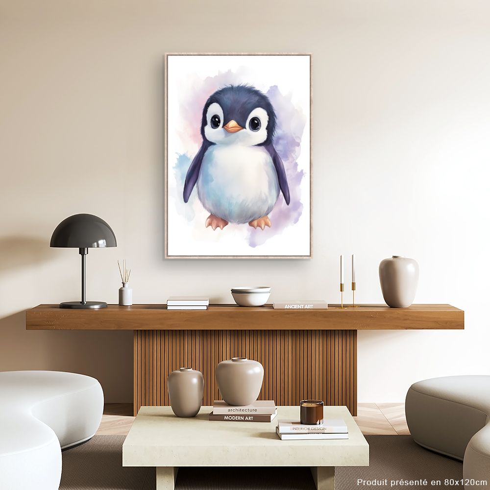Tableau imprimé pour enfants 'Adorable petit pingouin'