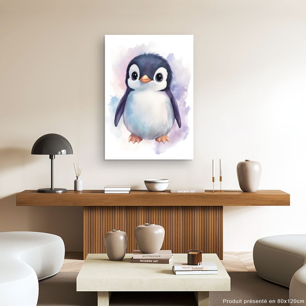 Tableau imprimé pour enfants 'Adorable petit pingouin'