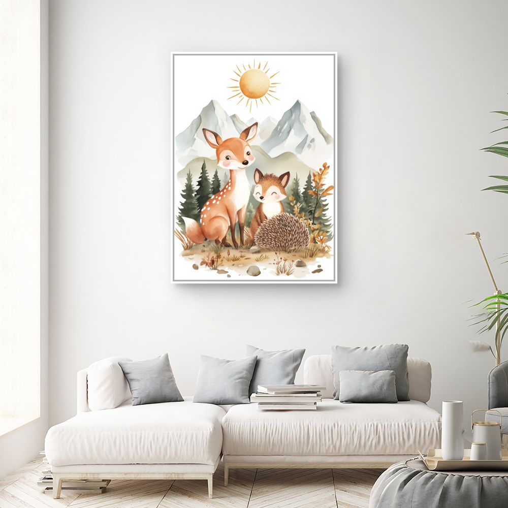Tableau imprimé pour enfants 'Animaux des bois'