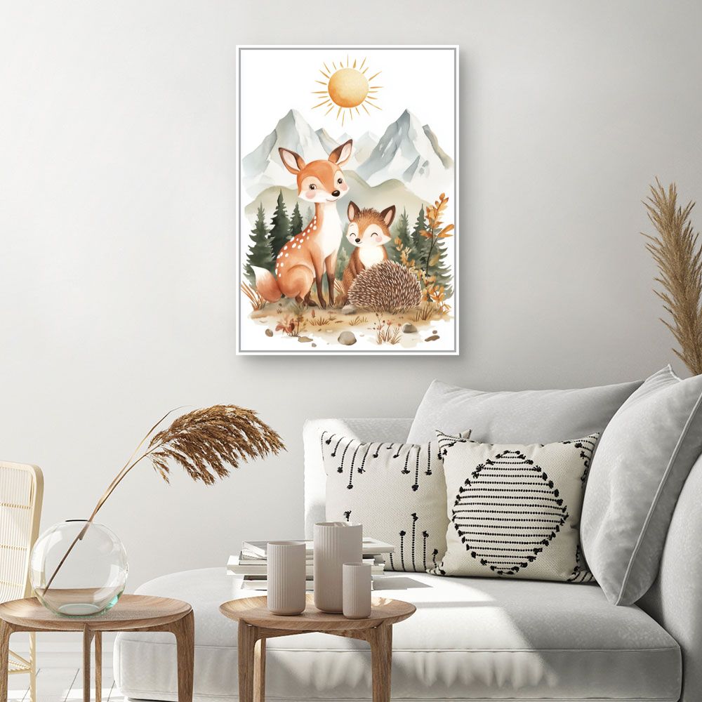 Tableau imprimé pour enfants 'Animaux des bois'
