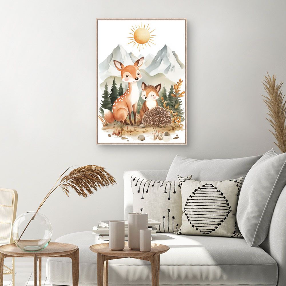 Tableau imprimé pour enfants 'Animaux des bois'