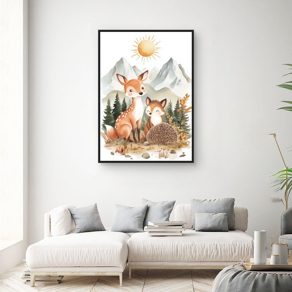 Tableau imprimé pour enfants 'Animaux des bois'