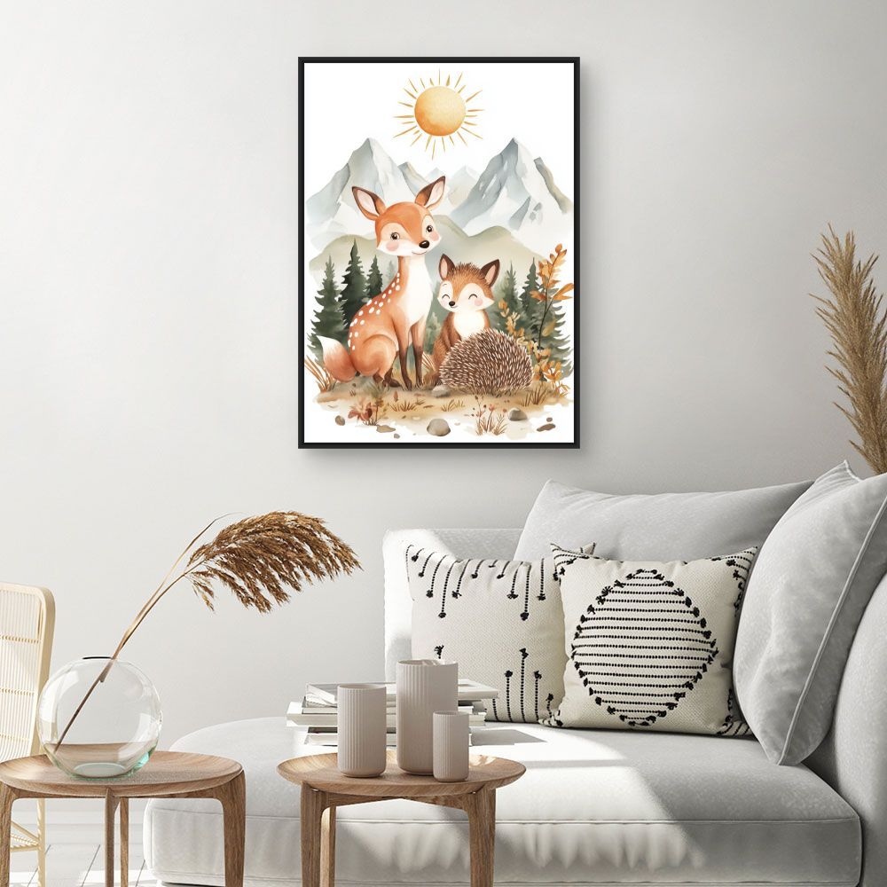 Tableau imprimé pour enfants 'Animaux des bois'