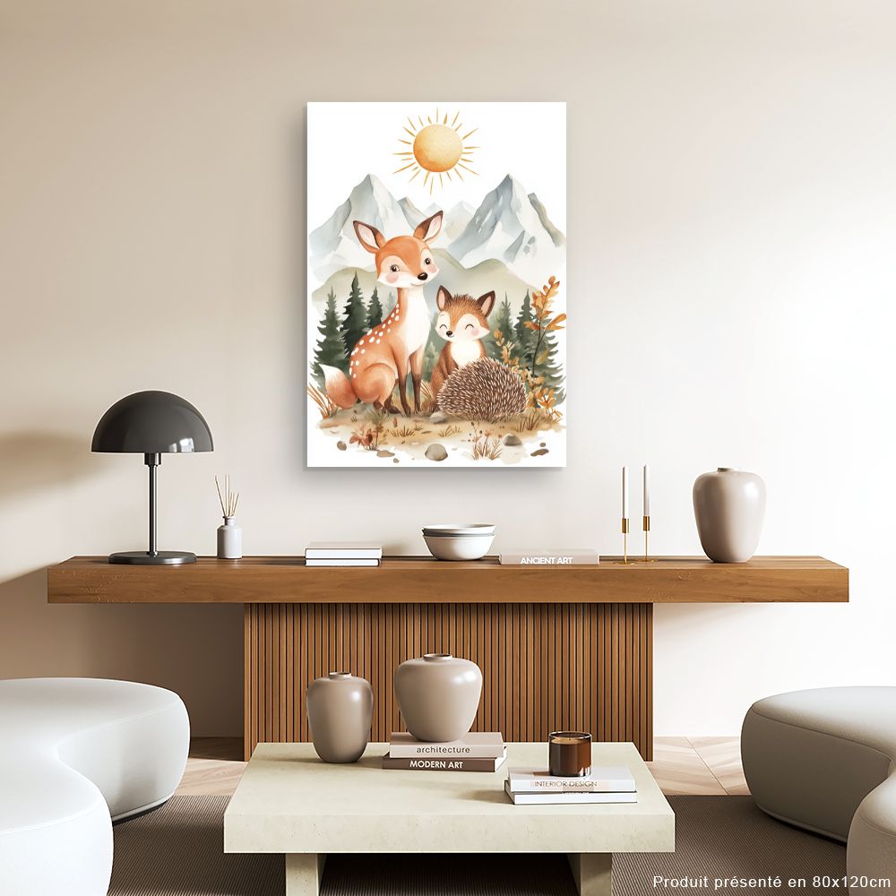 Tableau imprimé pour enfants 'Animaux des bois'