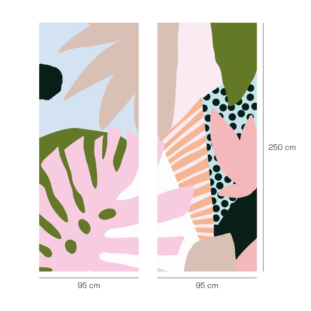 Papier peint "Motifs tropicaux colorés"