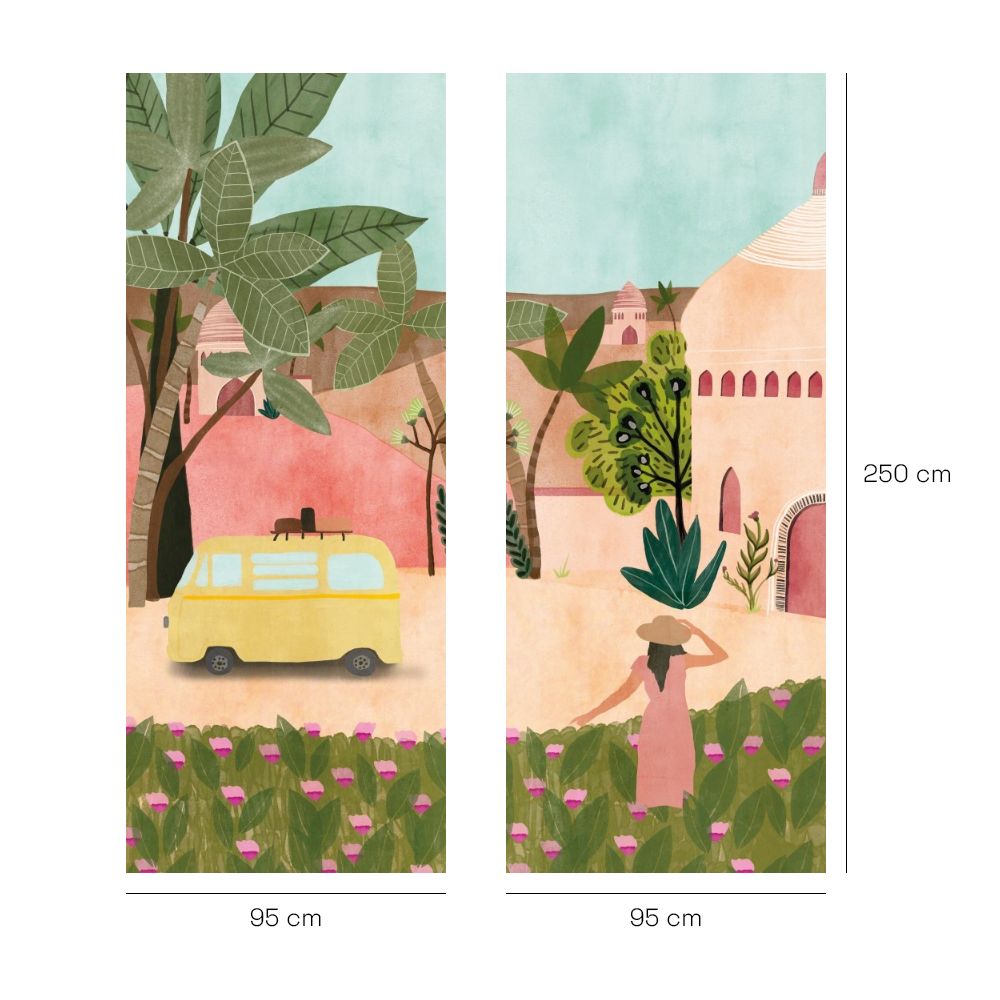 Papier peint "Évasion tropicale vibrante"