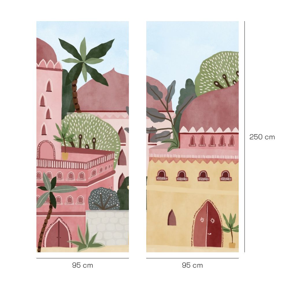 Papier peint "Architecture orientale colorée"