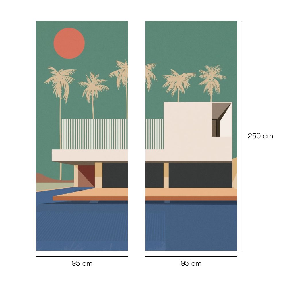 Papier peint "Scène moderne et colorée"