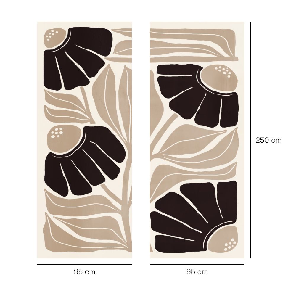 Papier peint "Grandes fleurs modernes"