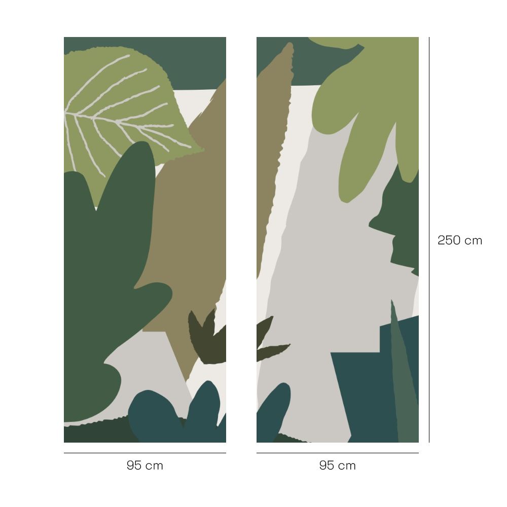 Papier peint "Feuillage exotique moderne"