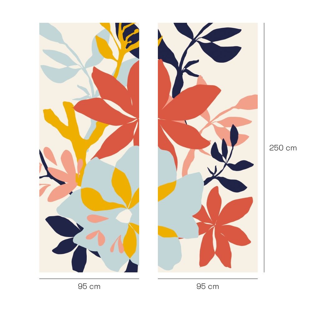 Papier peint "Fleurs colorées vives"