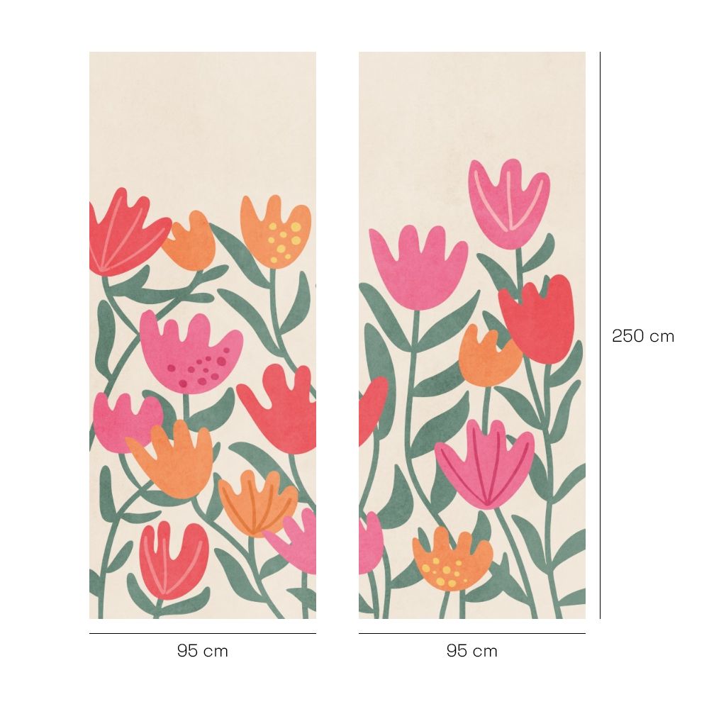 Papier peint "Fleurs vives et colorées"