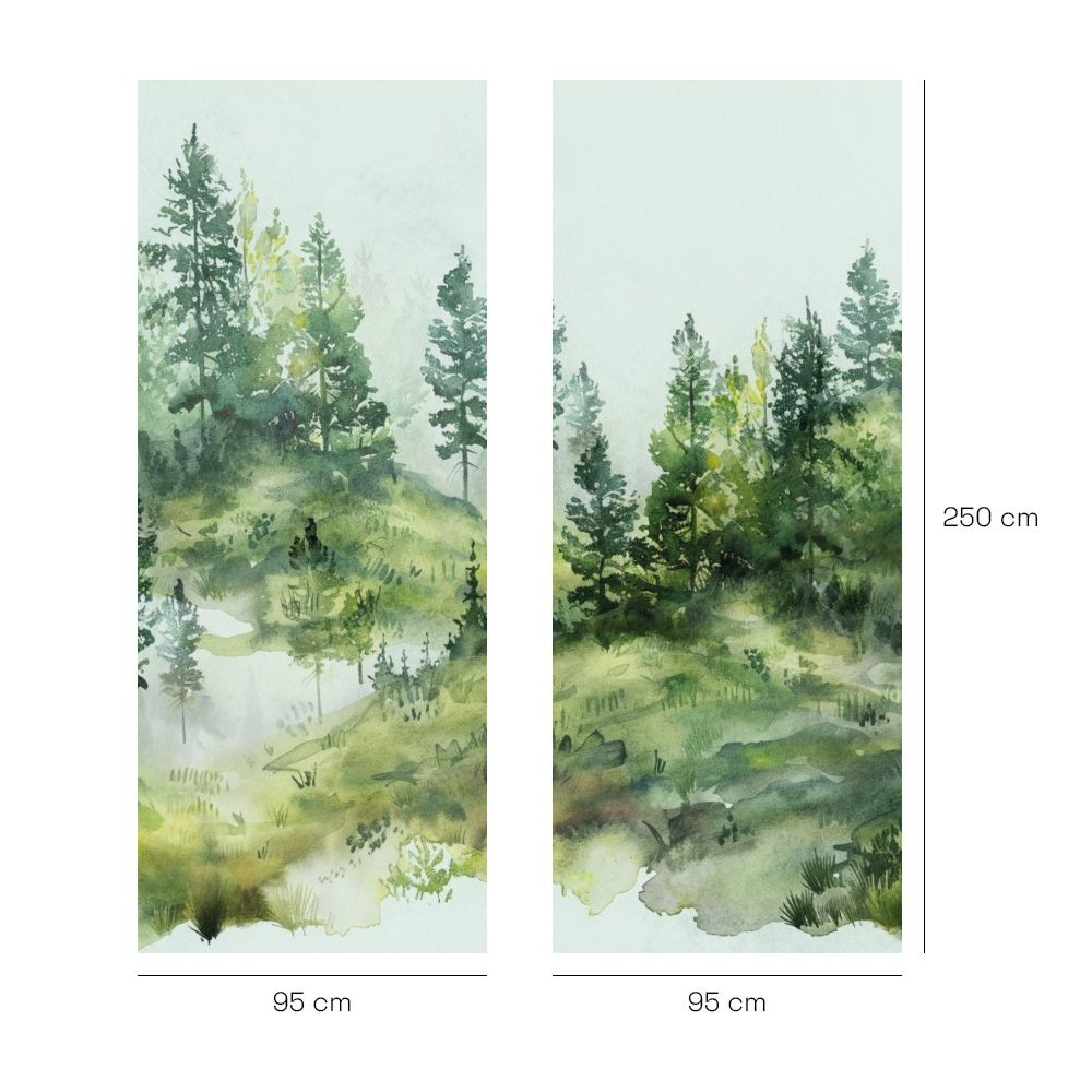 Papier peint "Forêt verdoyante paisible"