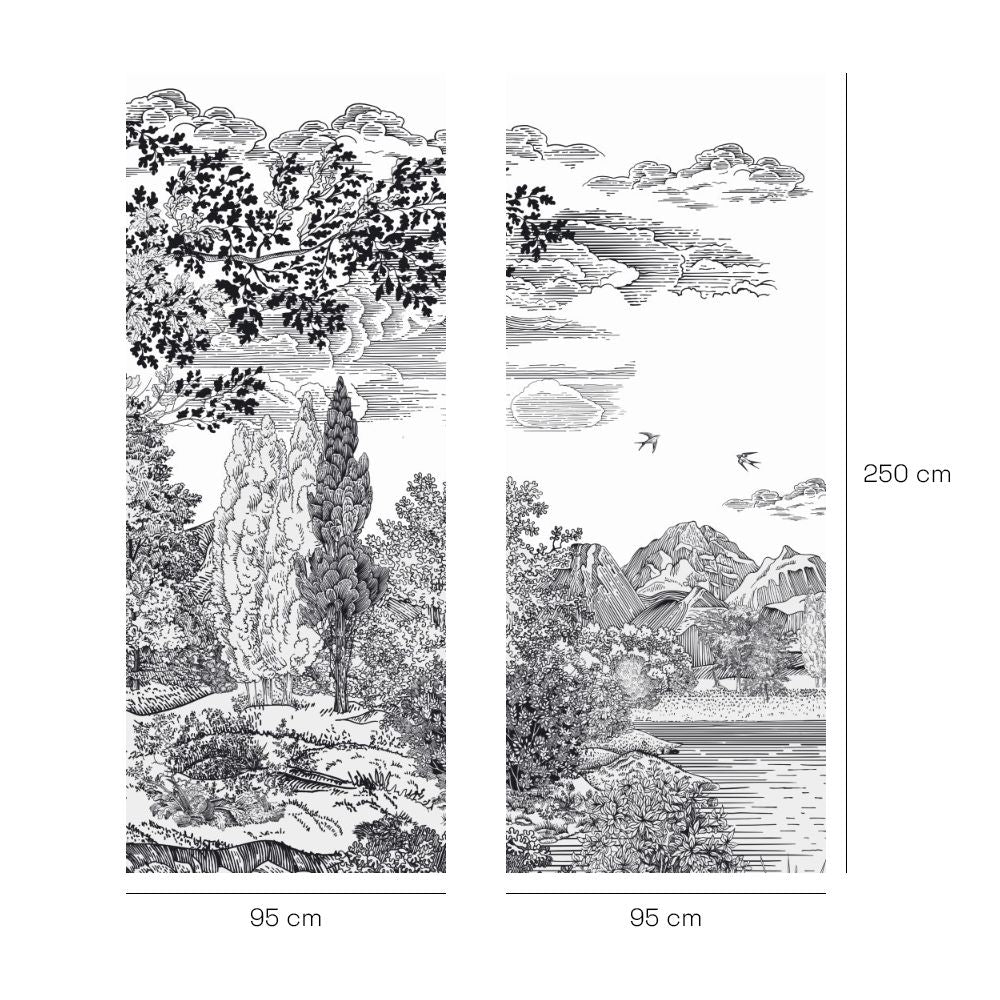 Papier peint "Scène naturelle élégante"