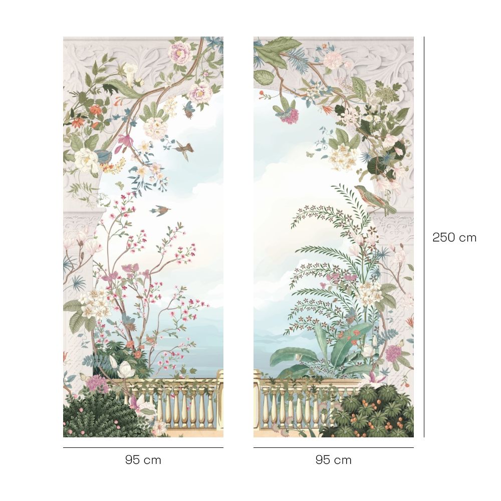 Papier peint "Arcade fleurie élégante"