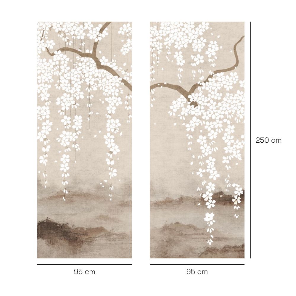 Papier peint "Branches suspendues délicates"