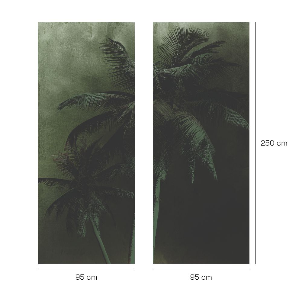 Papier peint "Palmiers exotiques verdoyants"