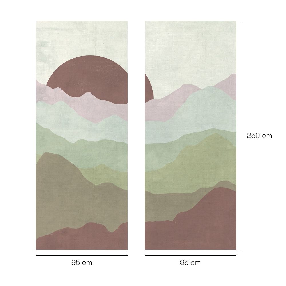 Papier peint "Montagnes colorées stylisées"