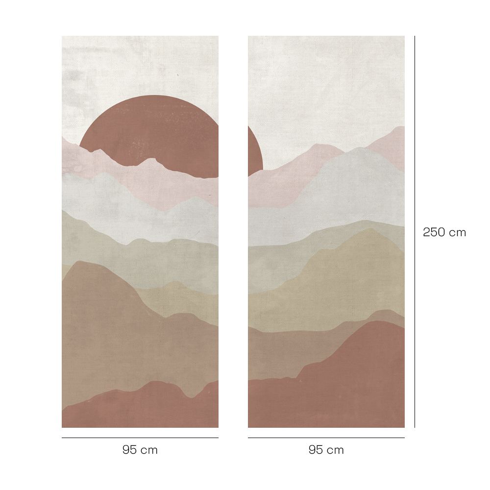 Papier peint "Montagnes colorées stylisées"