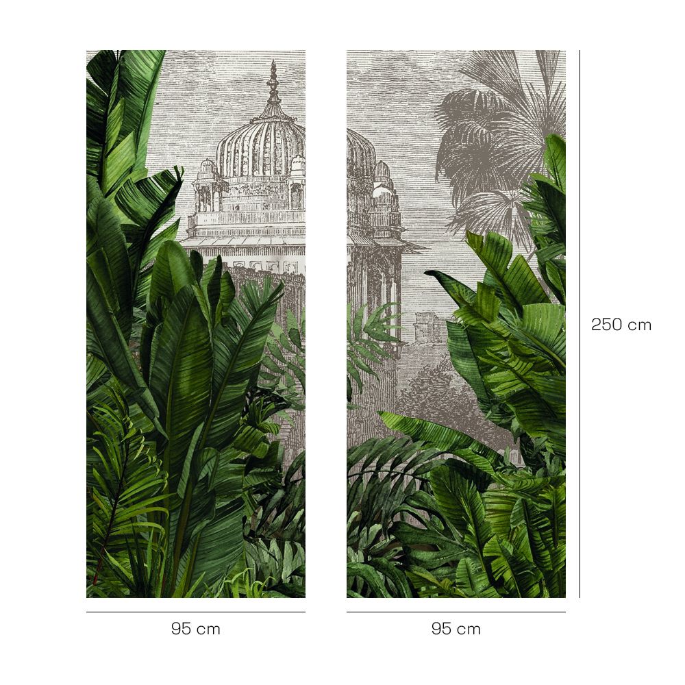 Papier peint "Feuillage luxuriant exotique"