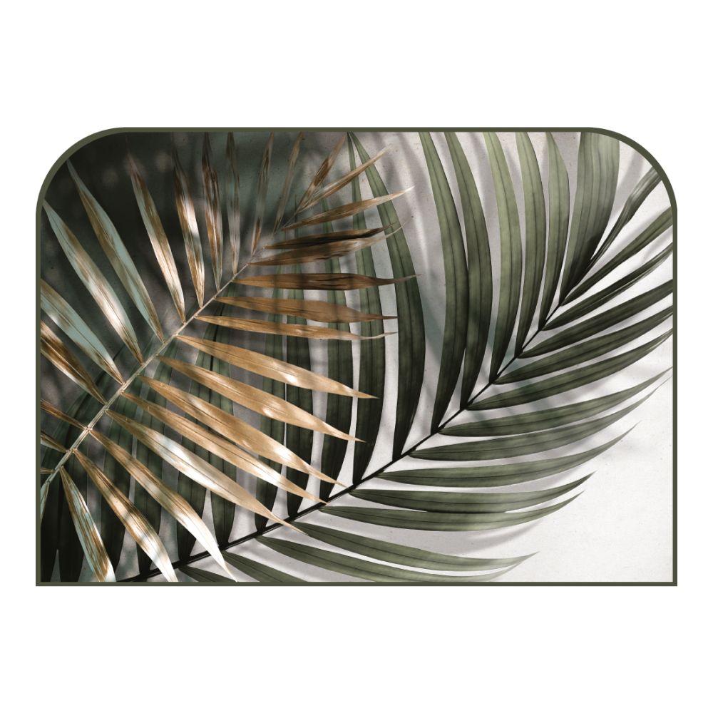 Tête de lit feuilles tropicales – vue d'ambiance