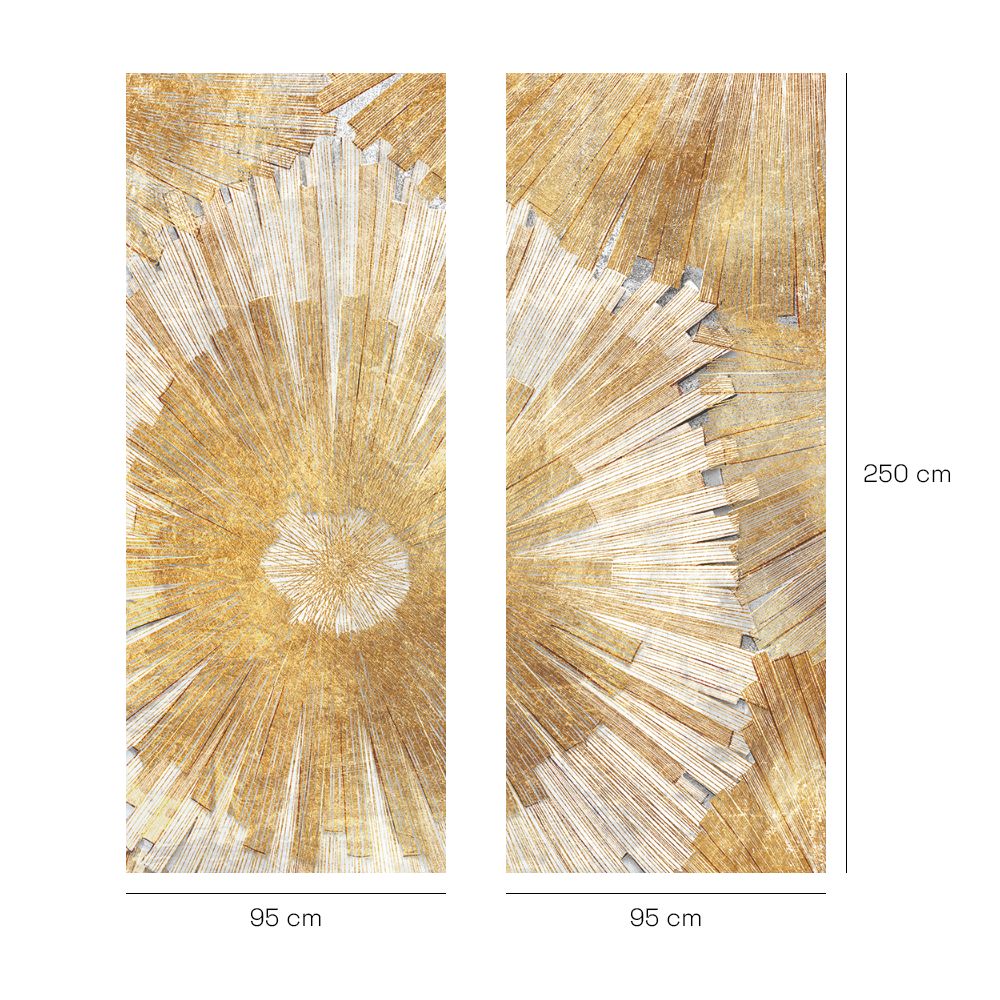 Papier peint "Effet rayonnant doré"
