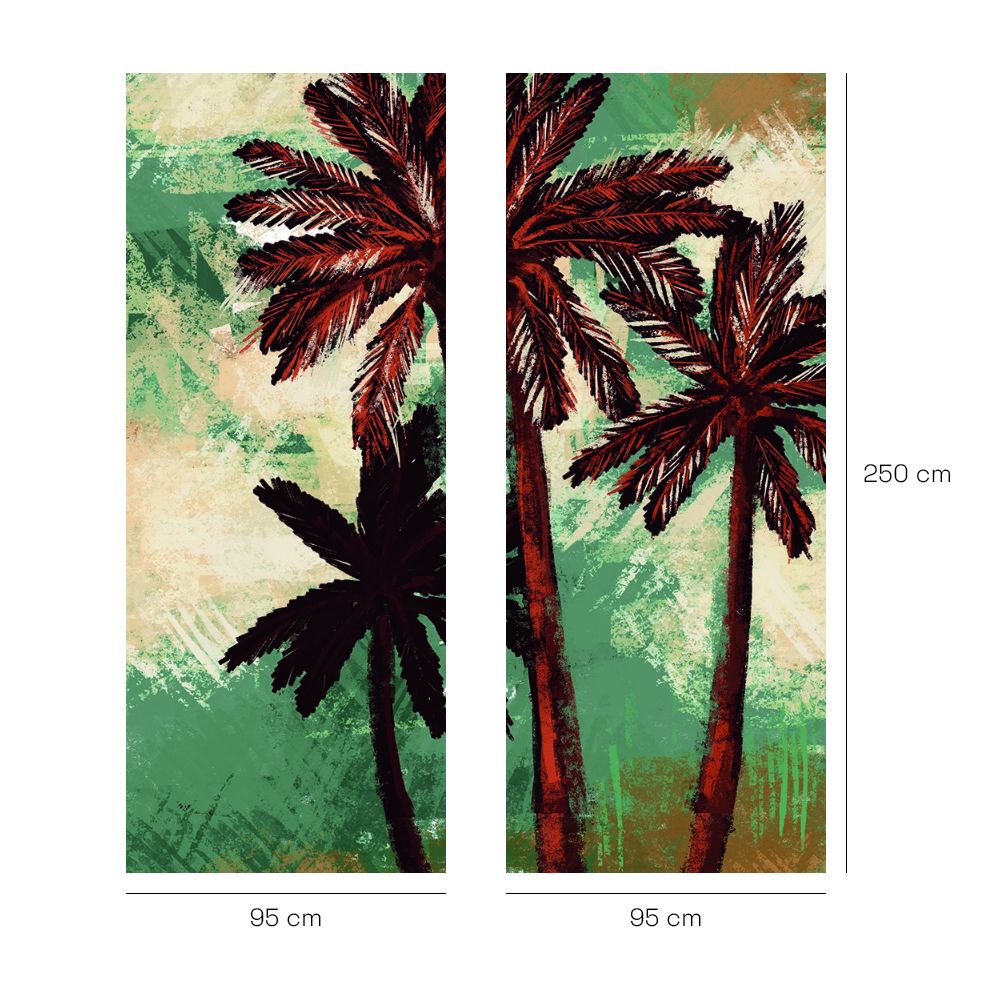 Papier peint "Palmiers exotiques vibrants"