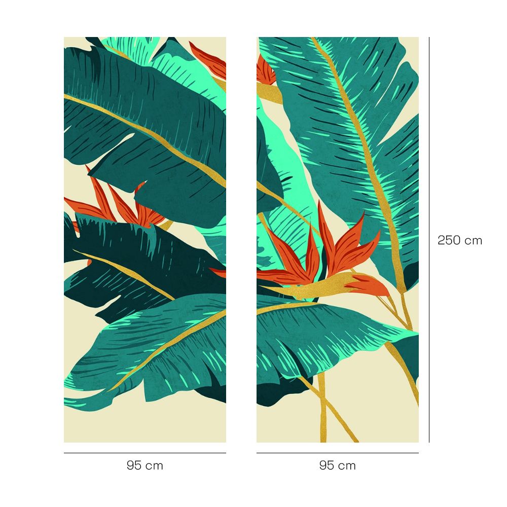 Papier peint "Feuillage exotique vibrant"