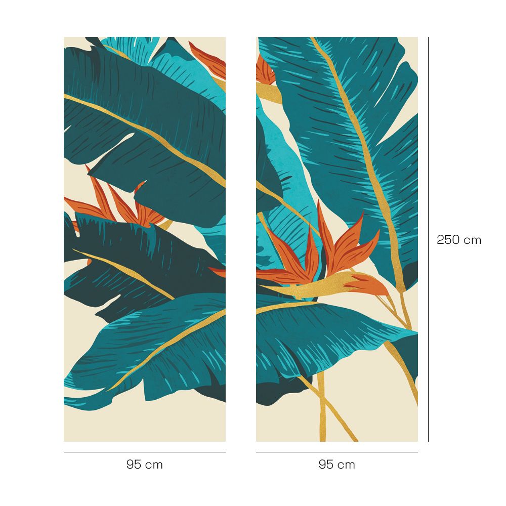 Papier peint "Feuillage exotique vibrant"