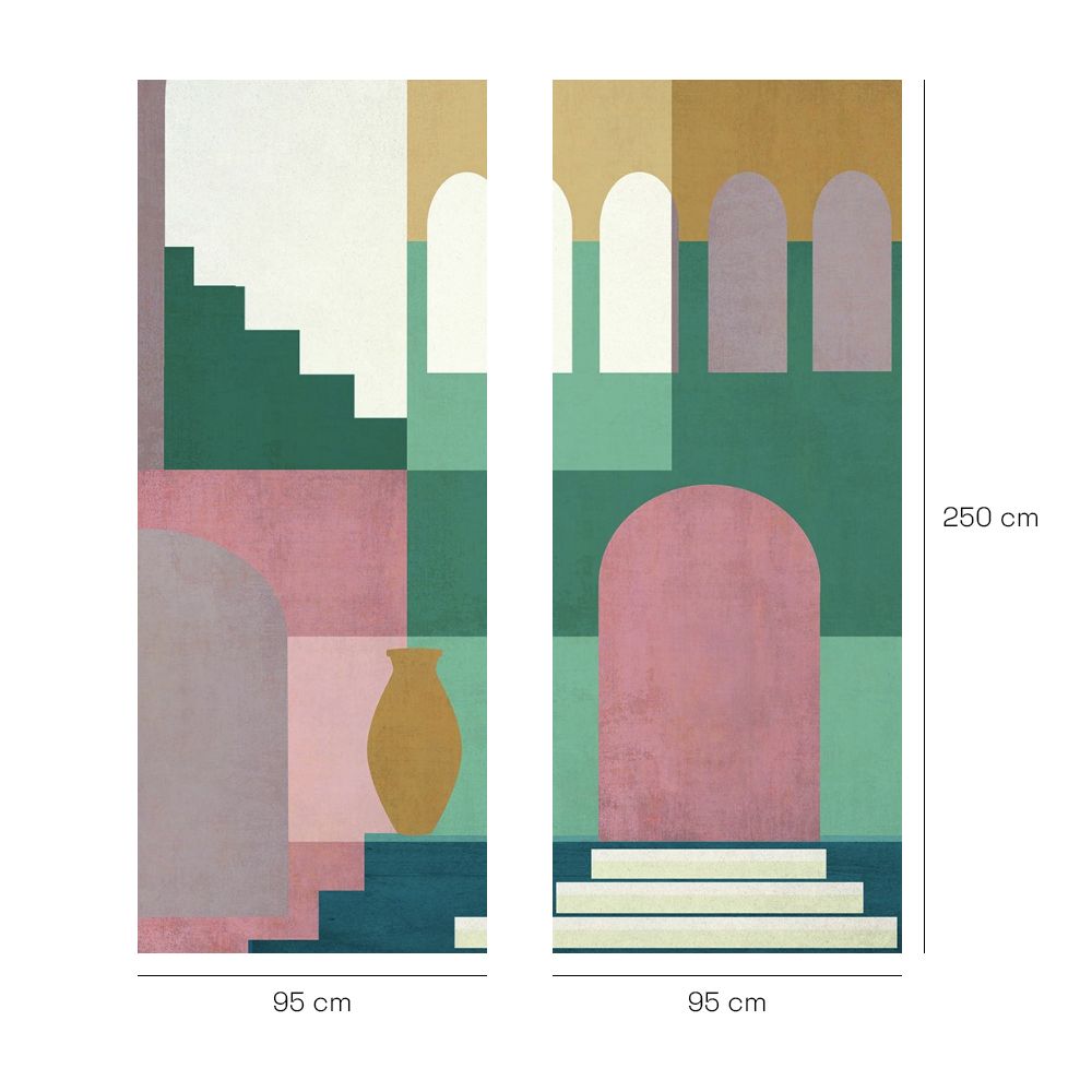 Papier peint "Formes architecturales colorées"