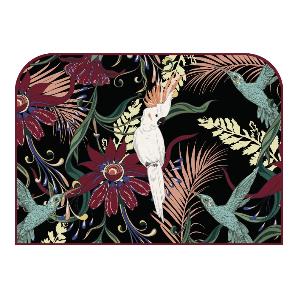 Tête de lit perroquet – vue d'ambiance