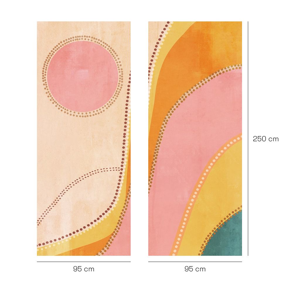 Papier peint "Motifs ondulants colorés"