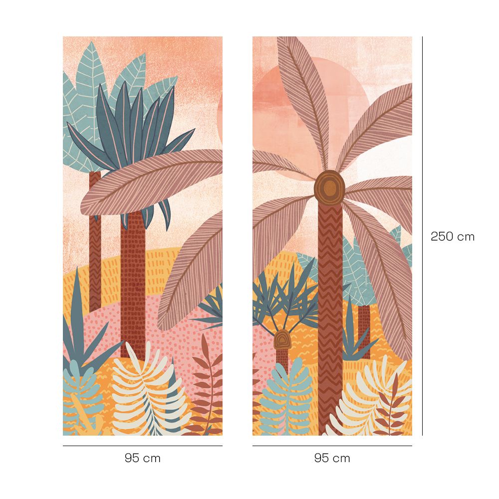 Papier peint "Jungle colorée exotique"