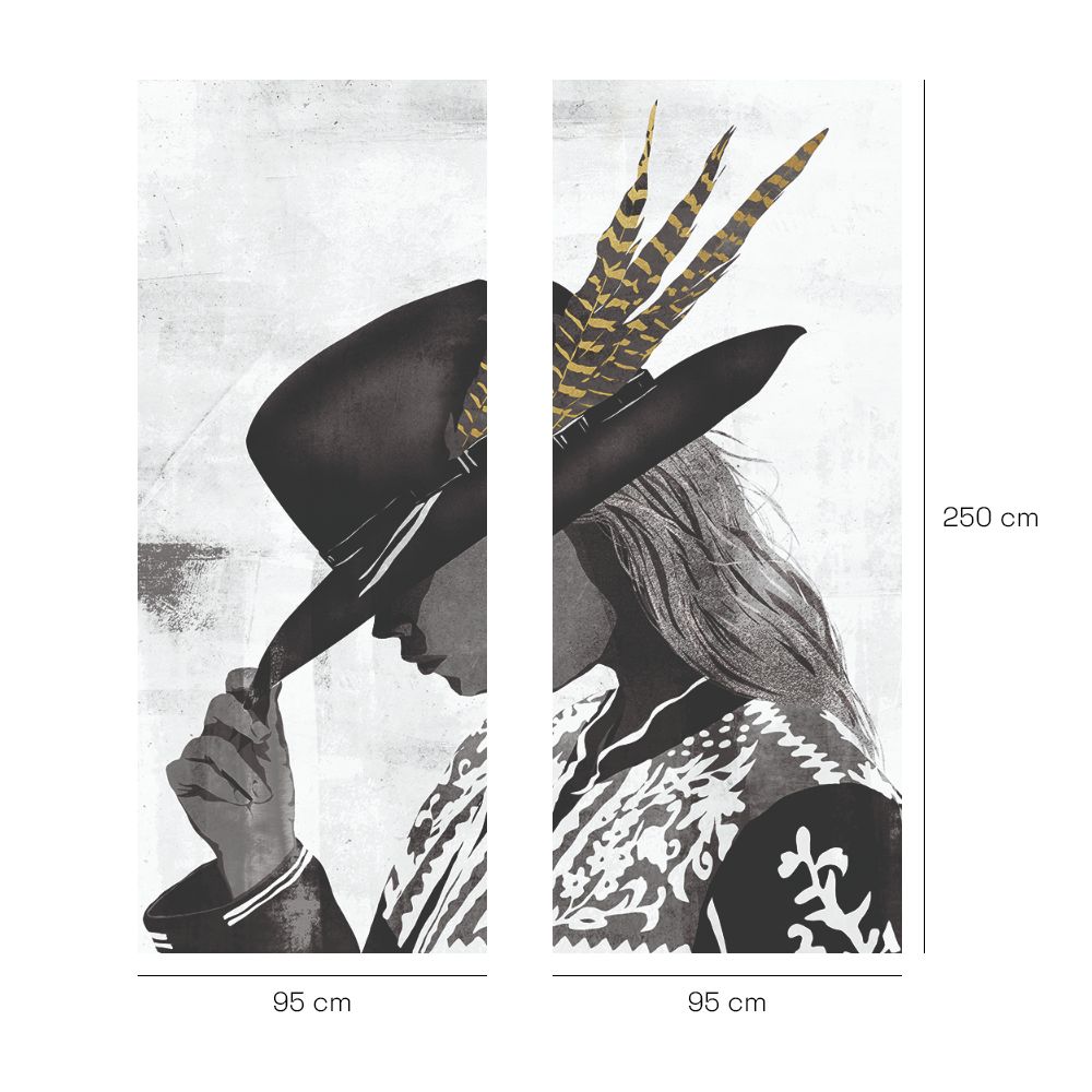 Papier peint "Silhouette élégante contrastée"