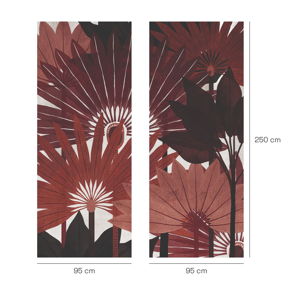 Papier peint "Feuilles exotiques audacieuses"