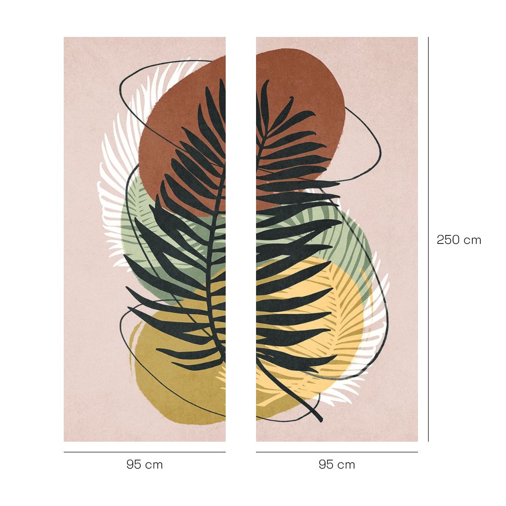 Papier peint "Feuilles superposées colorées"