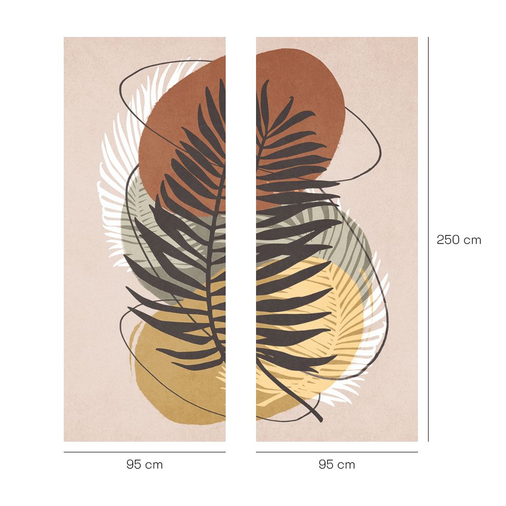 Papier peint "Feuilles superposées colorées"