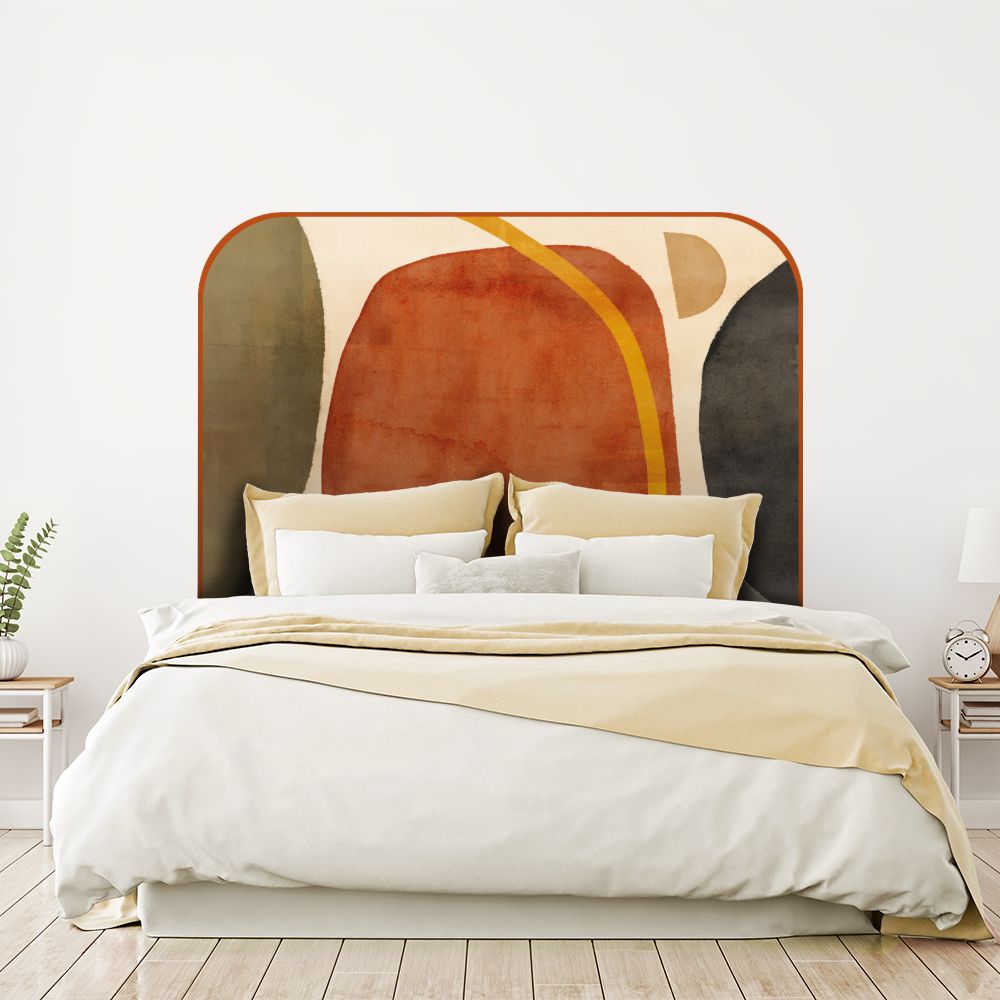 Tête de lit formes géométriques – rouge – 180 × 95 cm