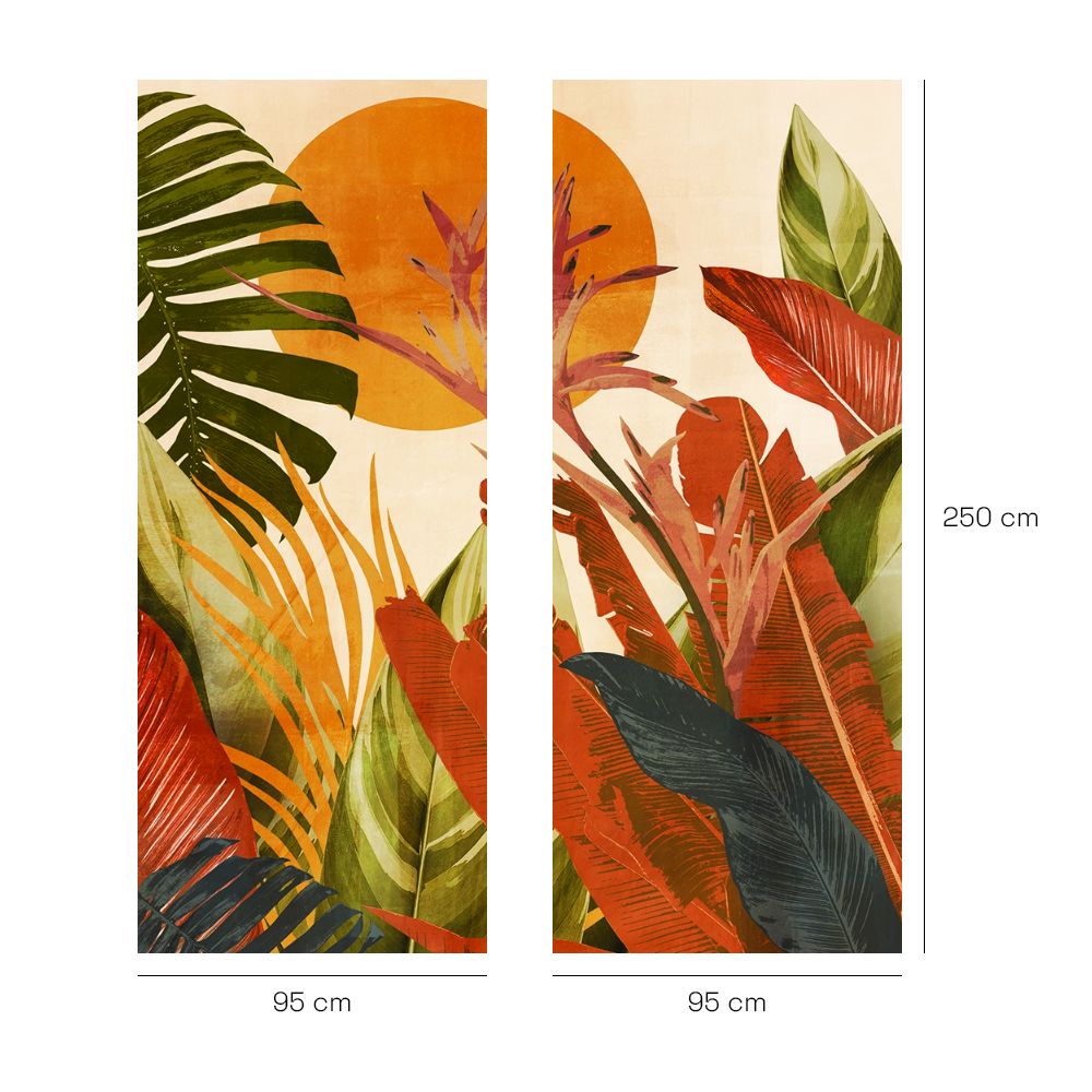Papier peint "Feuillage exotique vibrant"