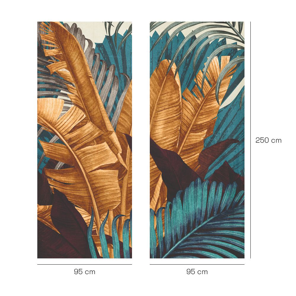 Papier peint "Feuilles luxuriantes exotiques"