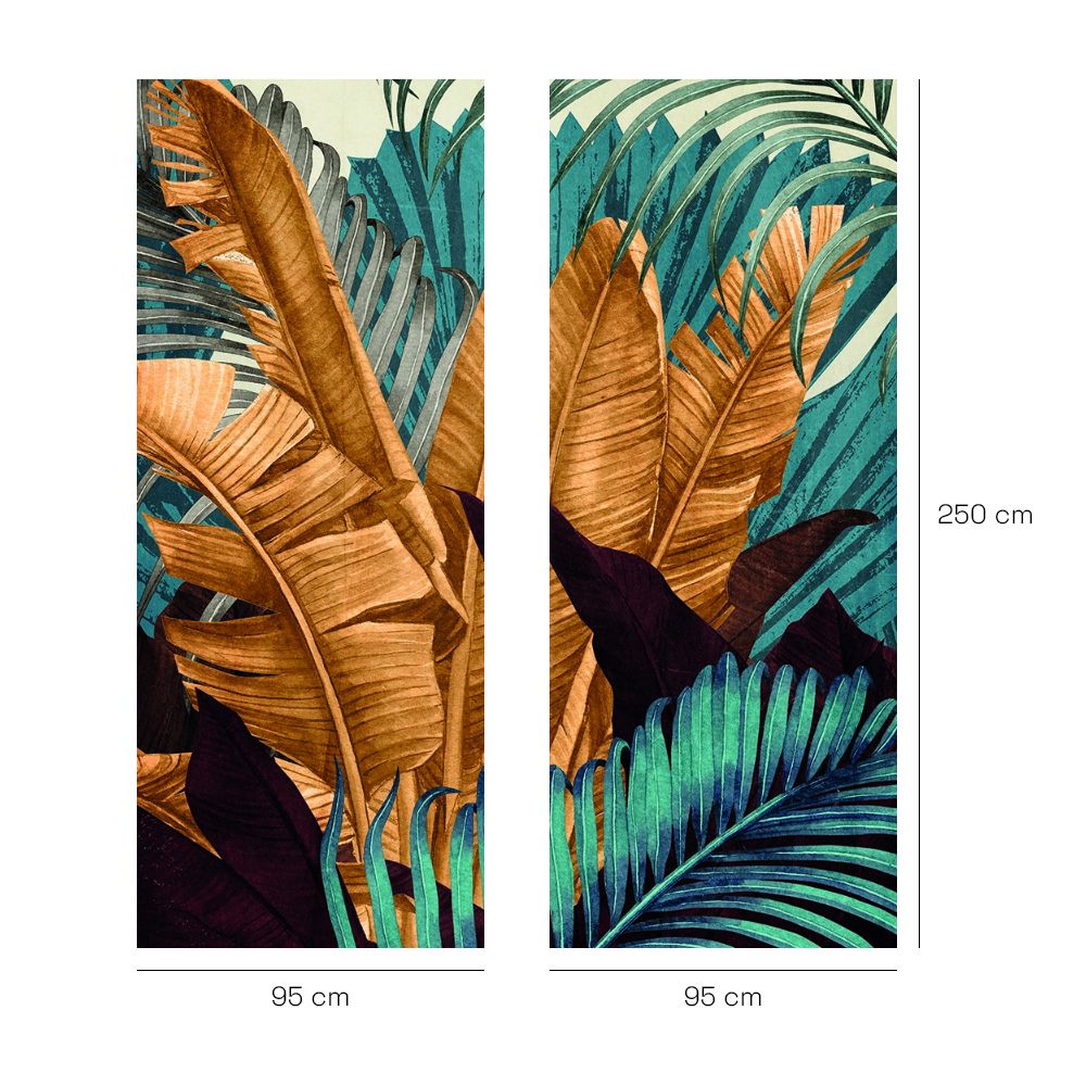 Papier peint "Feuilles luxuriantes exotiques"