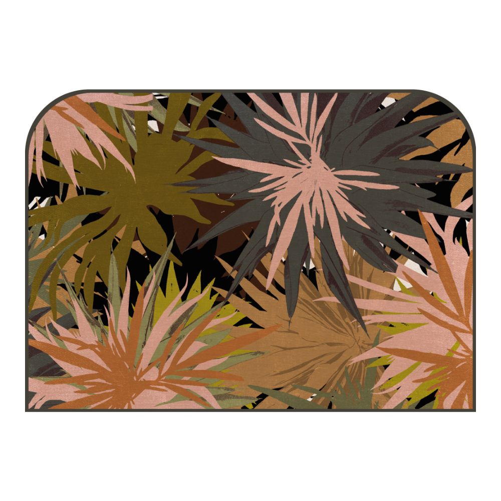 Tête de lit feuilles tropicales – vue d'ambiance