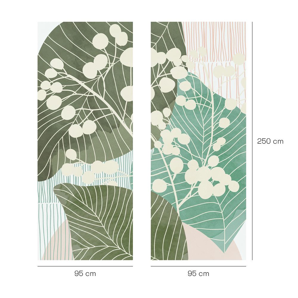 Papier peint "Grande feuille verte"